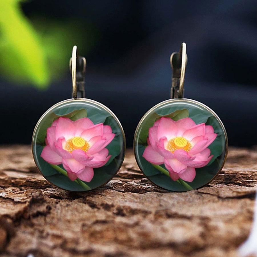 Fashion Earring Y2K Vintage Marigold Time Gem Flower Ear Buckle