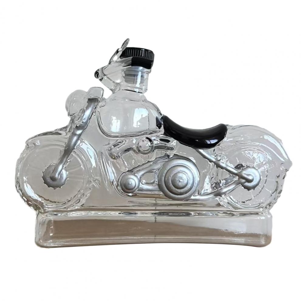 Motorcycle Wine Bottle Rider Wine Gift Vintage Motorcycle Wine Decanter with Stable Base Easy-open Stopper Glass for Parties