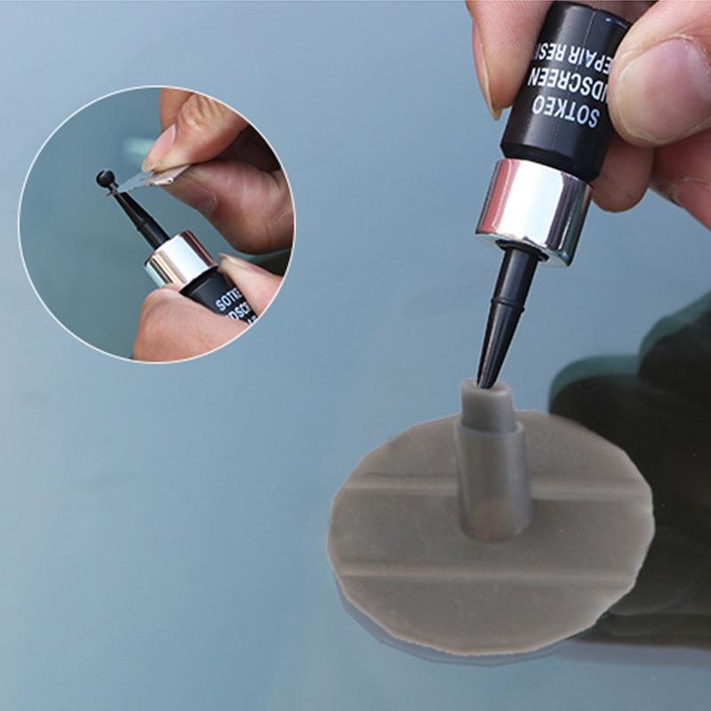 Car Glass Repair Fluid Car Windshield Crack Scratches Ox Eye Star Crescent Shaped Repair Adhesive Liquid Glass Repair Toosls