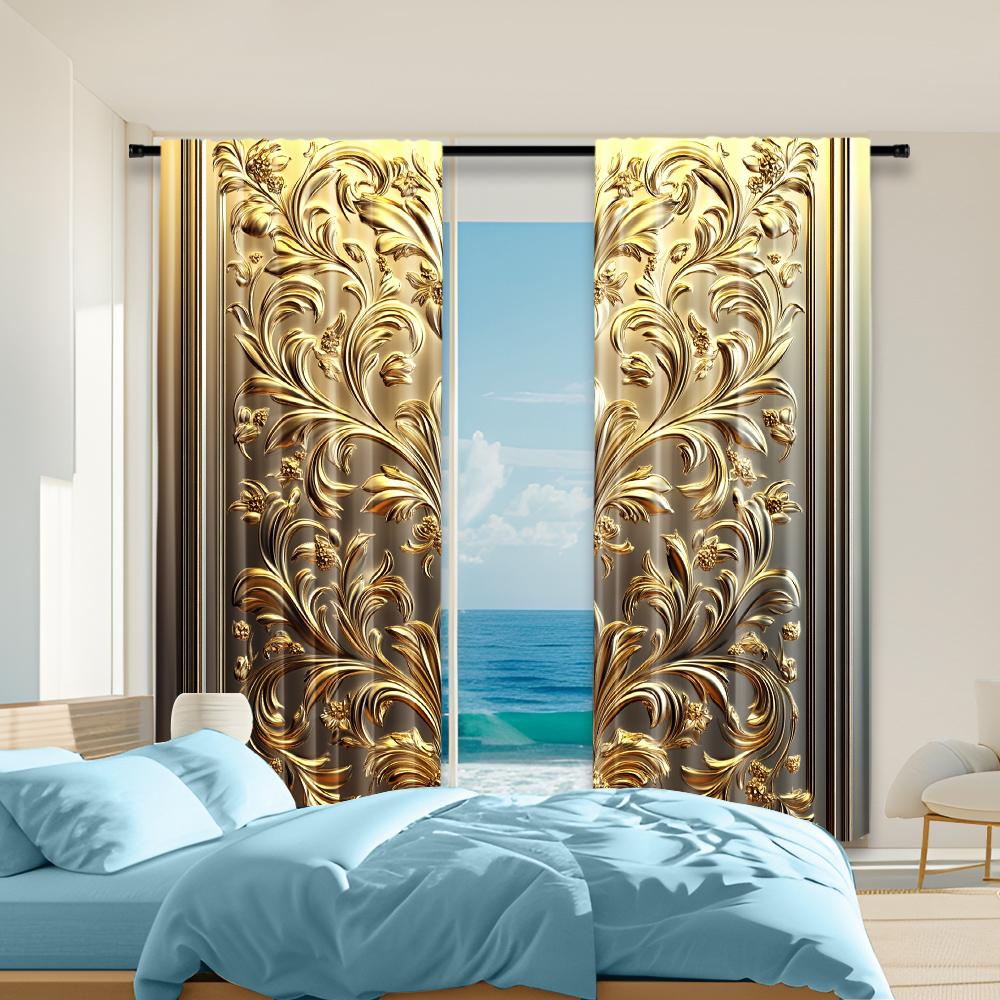 

2 шт. Европейские цветочные шторы для окна, винтажные портьеры для спальни, офиса, кухни, гостиной, кабинета, домашний декор, карман для штанги, окно 29x65in(75x166cm)