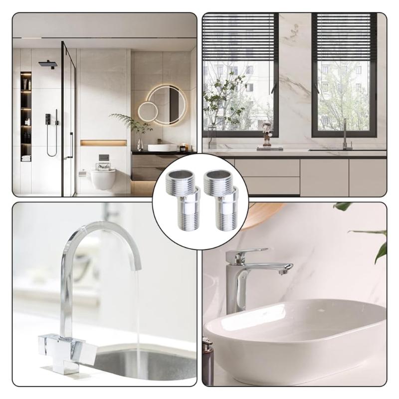 2 Pezzi Base Angolata Regolabile a 360 Gradi Acciaio Inossidabile Adattatore Rubinetto Doccia Piedini Curvi per Cucina e Bagno