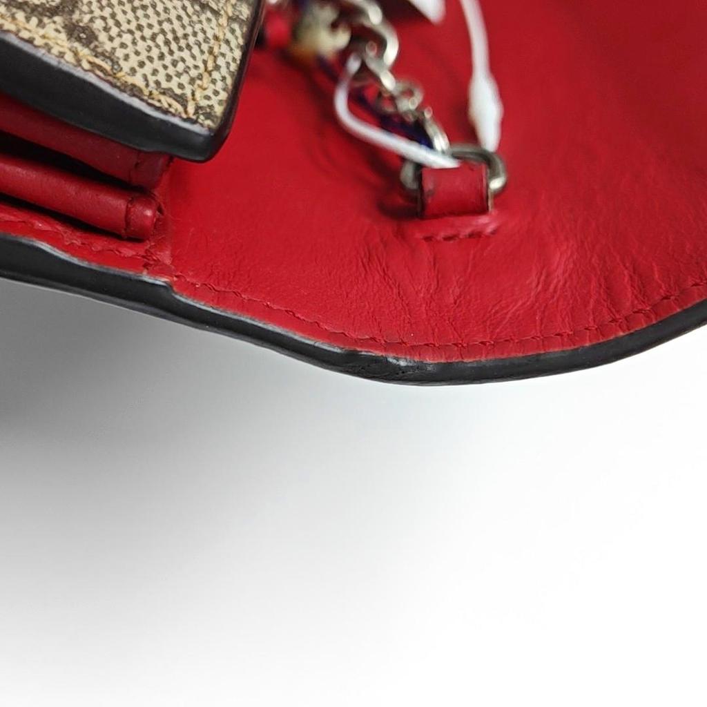 [Pre-Owned] Dionysus Woc Chain Tiger Head Clasp Logo Red Lining Canvas Wallet Crossbody Shoulder Bag - Very Good #EI7U6H