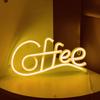 Coffee Letter Neon Sign Lamp Creative Shape Battery-Powered Flicker Free Low-Power Consumption LED Neon Light