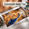 Virgin Mary Theme Crystal Velvet Rug Personalized Custom Name Text Soft Floor Mat Home Decor