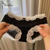 Sweet Lace Mid-waist Panties Ice Silk Seamless Underwear Women Soft Breathable Briefs