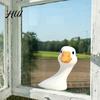Frosted Glass Privacy Film Cartoon Big White Goose Static Sticker, Removable PVC Decorative Personalized Space Ornament Decal, Creative Reusable