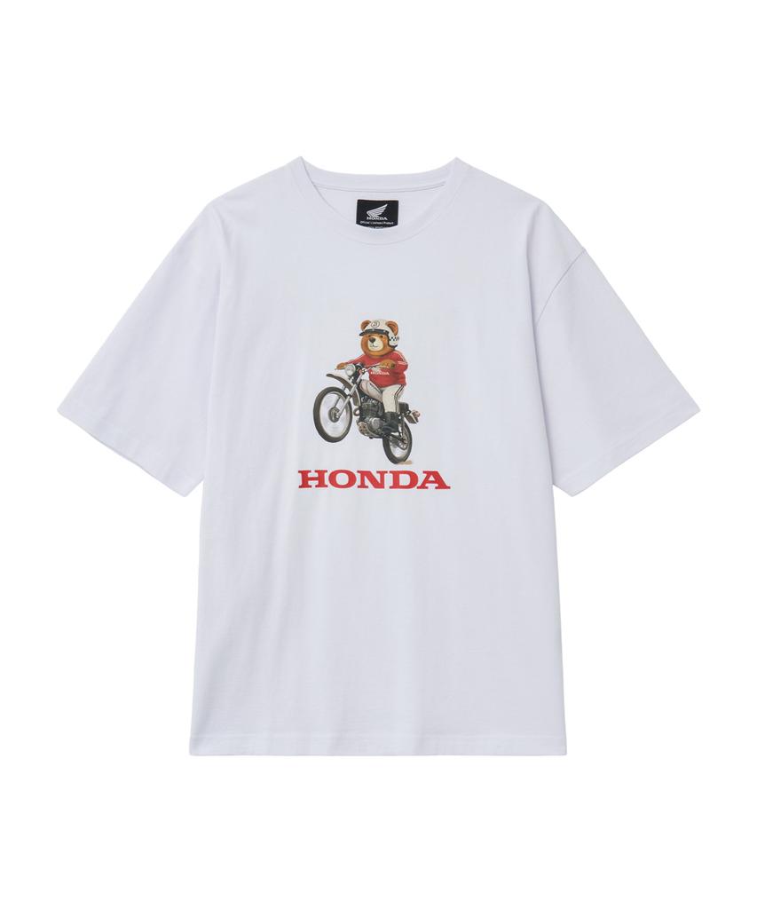 PHYPS MOTORCYCLE Offroad Bear Short Sleeve White
