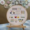 JianJian's Home 3-Piece Embroidery Kit for Beginners Basic Stitch Set Japanese Stitching Guide Wooden Base Cross Stitch DIY Home Craft