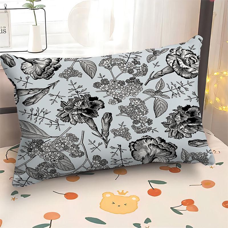 European Plant & Flower Pillowcase with Nordic Geometric Design Rectangular Sofa Cover Customizable