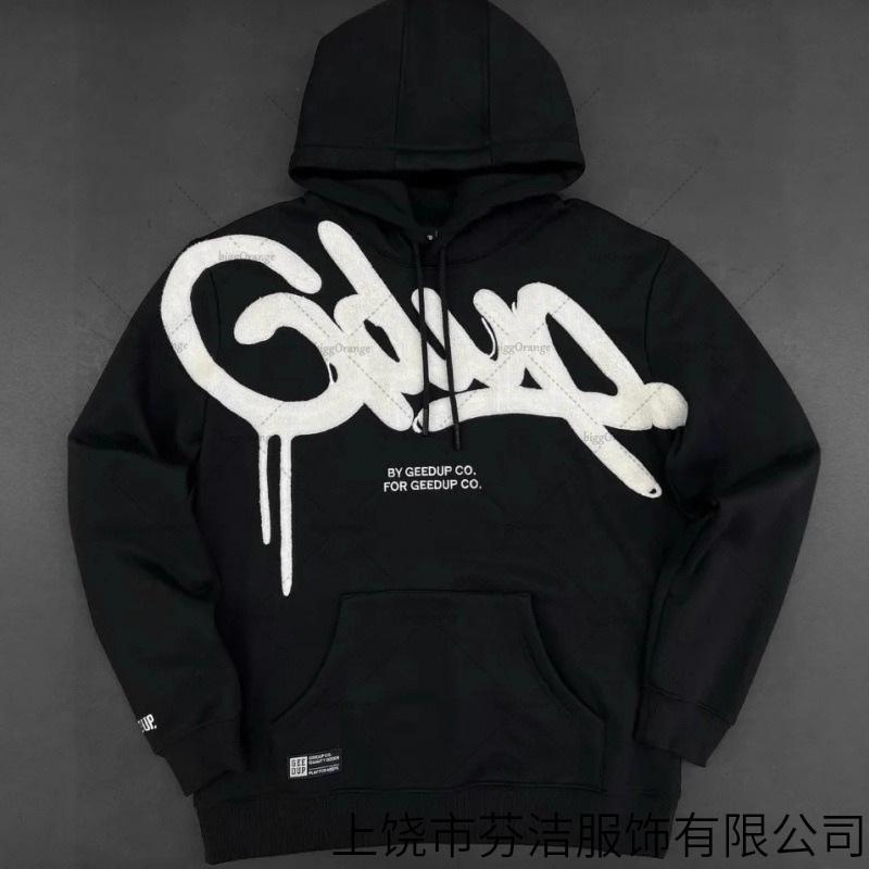 Europese en Amerikaanse trendy merkletter 3D-print straat hoodie heren en dames high street hiphop casual losse pullover trui