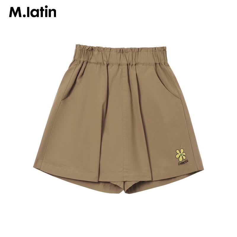 M.Latin Girls' Flower Embroidered Skort