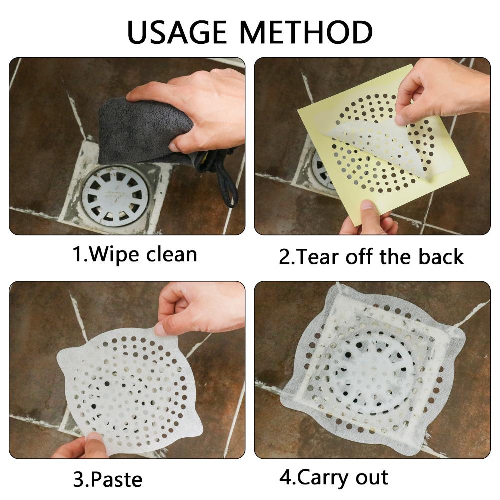 Sink Disposable Easy To Install Shower Floor Drain Cover Bath Hair Catcher Mesh Stickers Filter