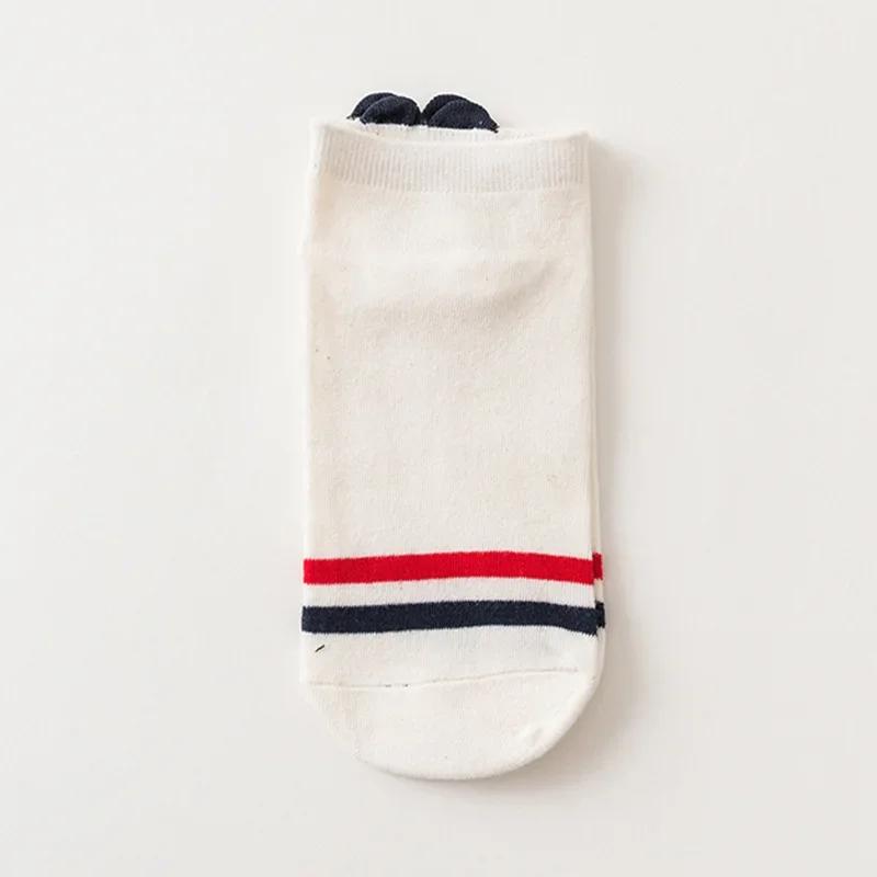 

Cute Womens Ankle Socks Love Heart Stripe Design Cotton Breathable Short Socks for Ladies 1 Pair One Size