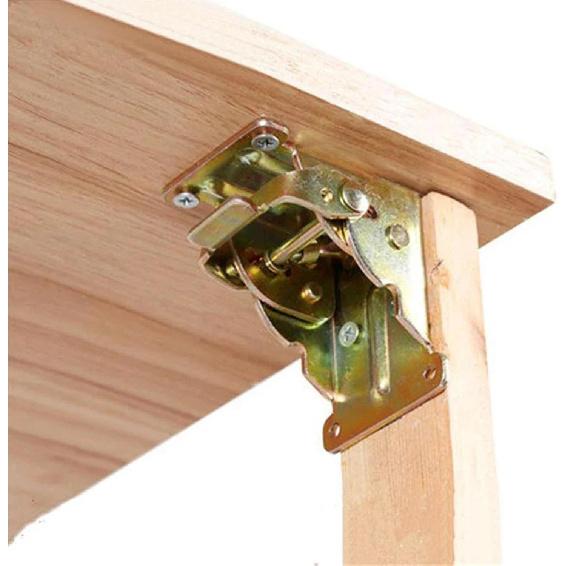 90 Degree Self-Locking Folding Hinge Table Legs Chair Extension Folding Table Leg Hinge Furniture Hardware Foot Fixing Parts(Black)