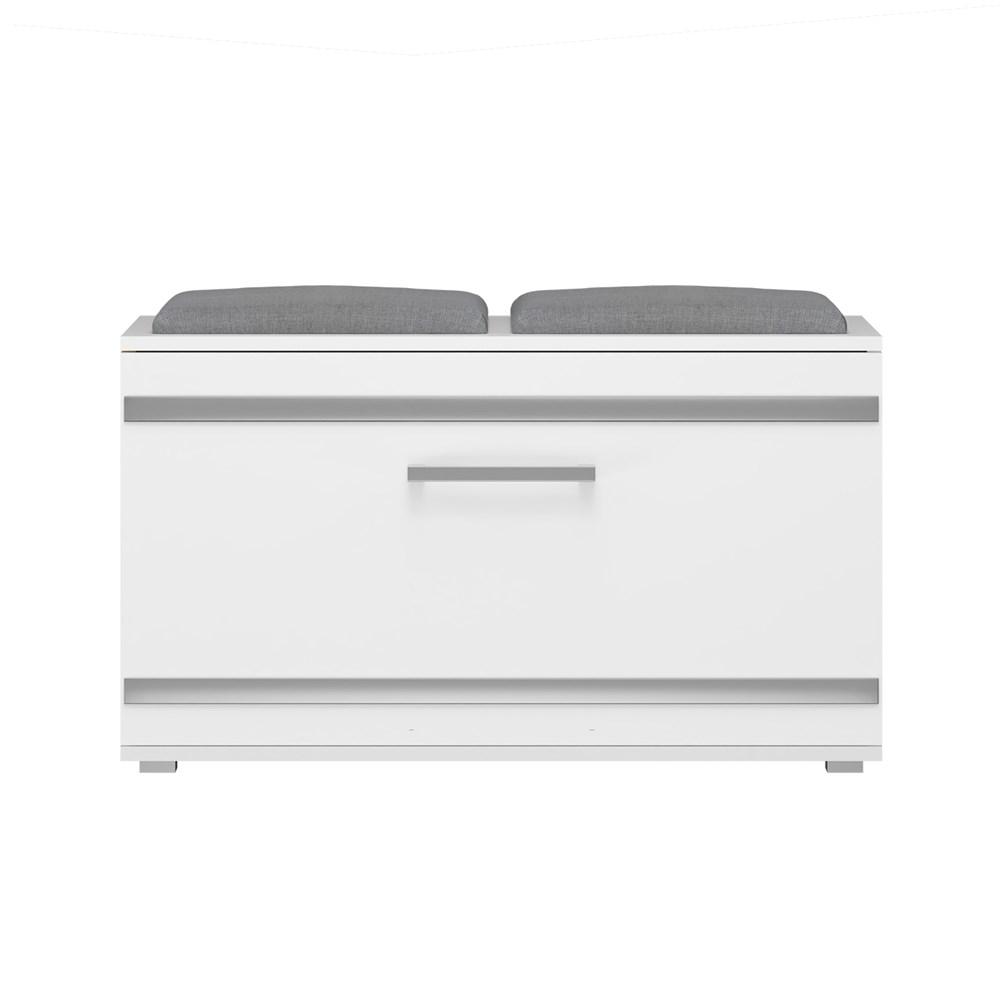 Opal White Shoe Cabinet Seat 4 Shelves For Hallway For Shoes For Home For Office