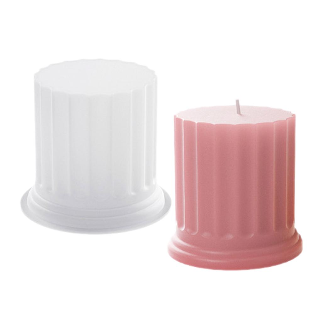 Silicone Candle Mold DIY Roman Column Wax Candle Mould Ancient Greek Pillar Decorations Making Mould Plaster Crafts