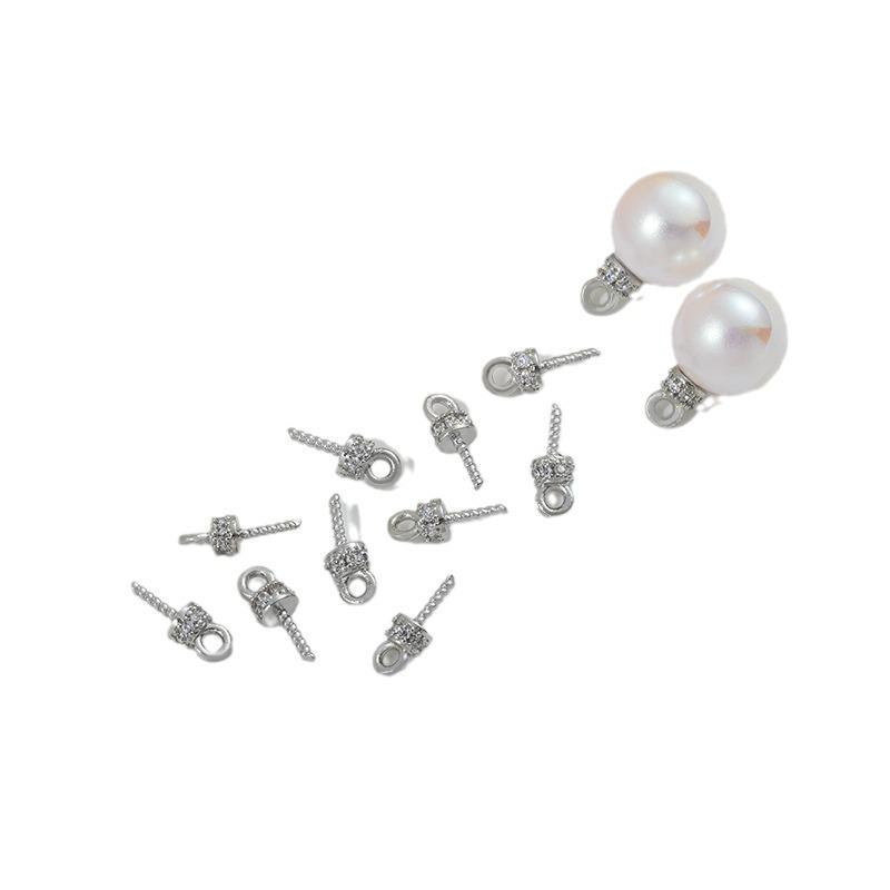 Colgante Ojo de Oveja de Zirconia Micropavé Relleno de Oro de 14K Duradero con Medio Agujero para Joyería de Perlas DIY