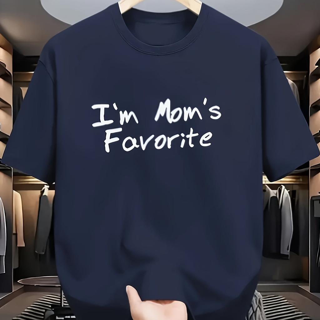 Unisexs Im Moms Favorite Graphic TShirt Solid Black Print Breathable LooseFit Round Neck Short Sleeve Suitable for Fitne