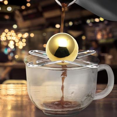 Stainless Steel Coffee Ice Ball for Espresso Reusable Refrigeration Tool with Stand Flavor Enhancer Gadgets