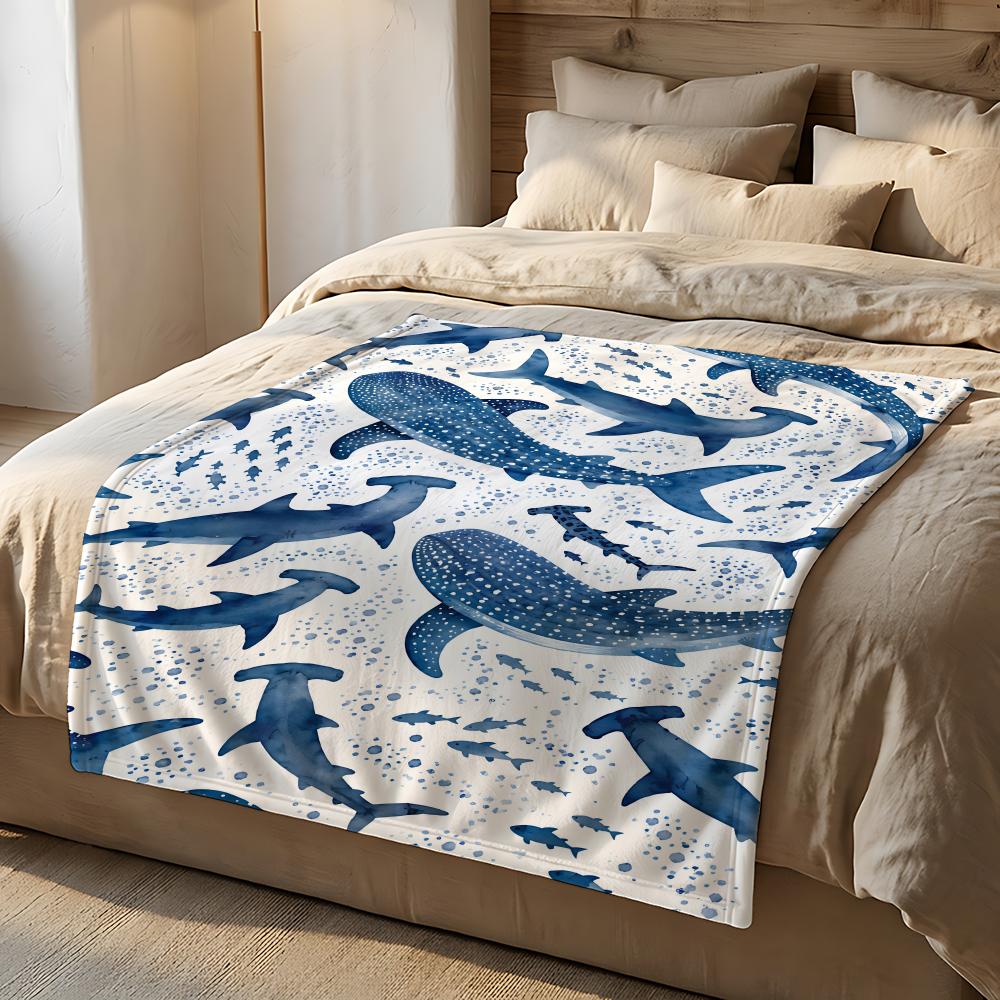 BlueOceanMarine Throw Short Plush Throw Blanket Soft Skin-Friendly Multi-Scene Home Office