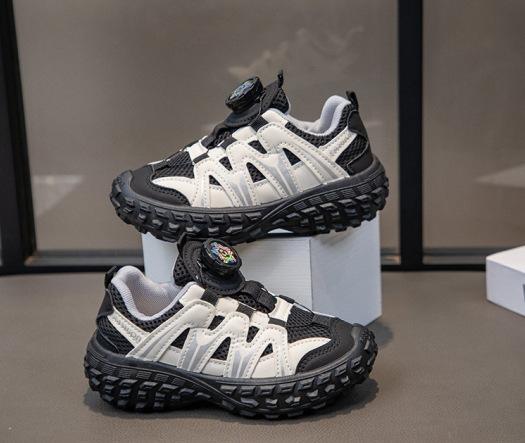 

Summer Breathable Mesh Kids Sneakers Hollow Casual Shoes for Girls Boys with Twist Lock Lace Chunky size 37 чорний