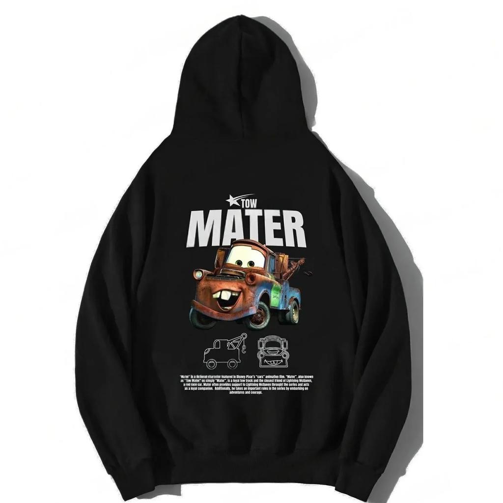 Autos Cartoon Print Hoodies Lightning McQueen Hoodies Oversized Anzug Herren Damen Sweatshirt Partneroutfit Kleidung