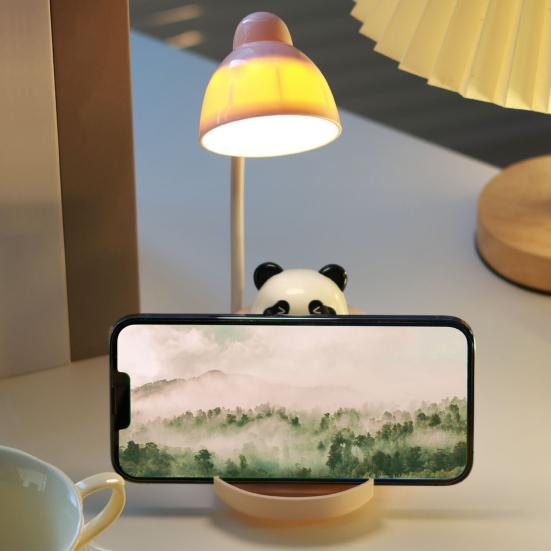 Panda Night Light LED Desk Nightstand Reading Lamp with Drawer Dimmable Rechargeable Panda Table Lamp for Kids' Room Bedroom