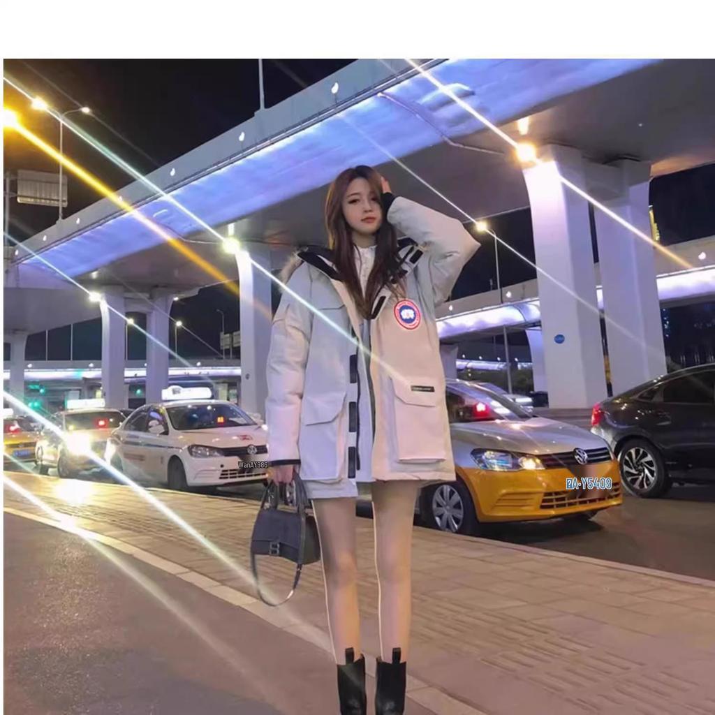 Unisex Daunenjacke für den Winter 2024 - Weiße Entendaune, Dick, Warm, Pelzkragen, Kapuzenmantel, Trendy.