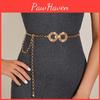 Circular Square Double Metal Chain Belt With Skirt And Dress Waist Decorative