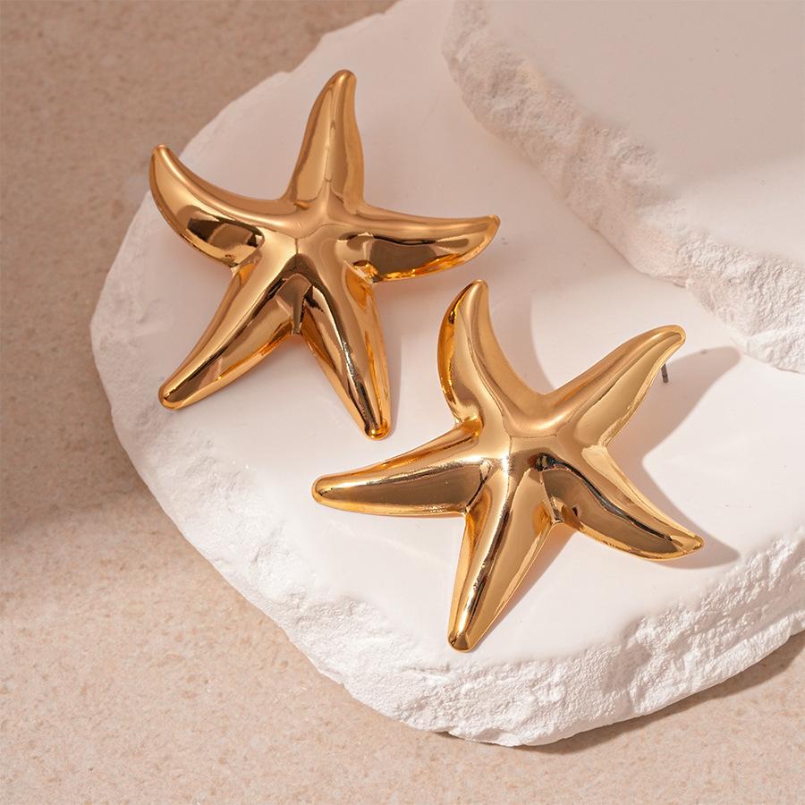 Seaside Vacation Wind Starfish Ocean Series Silver Needle Earrings Summer Personality Temperament Necklace Bracelet Earrings