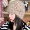 Autumn/winter Warm Knitted Hat - Handmade Earflap Beanie - Plush Crochet Hat for Moms