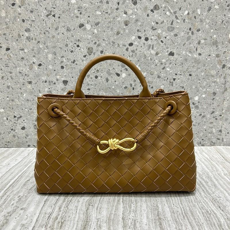 Niche Design New Style Metal Rope Buckle Genuine Leather Woven Tote Bag One-shoulder Portable Large-capacity Retro Women's