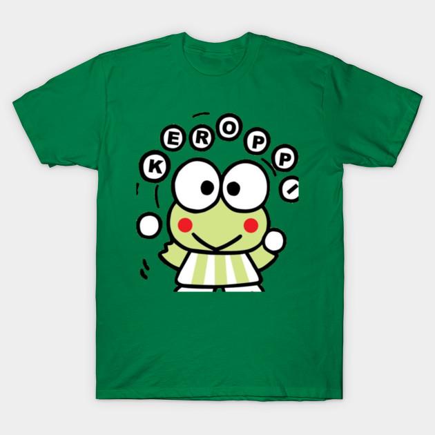 Women's Fashion Round Neck Short-sleeved Cut Of Keroppi Print T-shirt Summer Casual Slim T-shirt