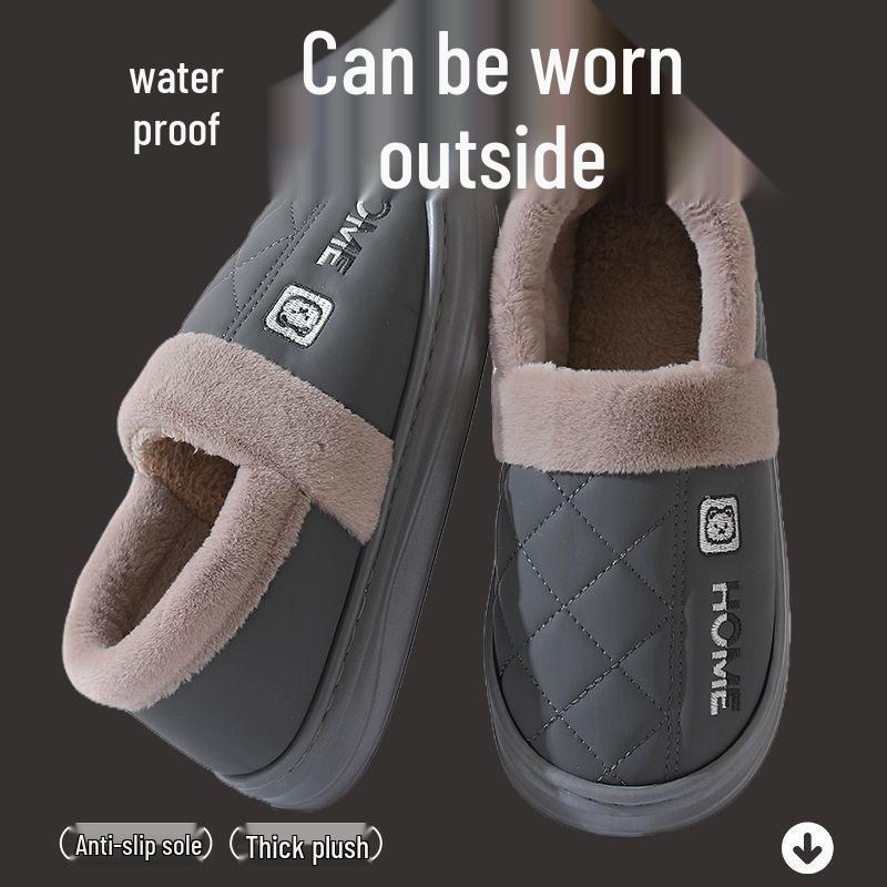 2025 Winter Wasserdichte Baumwollpantoffeln: Dicke Sohle, Rutschfest, Fersenbedeckend, Indoor- & Outdoor-Schuhe für Damen & Herren