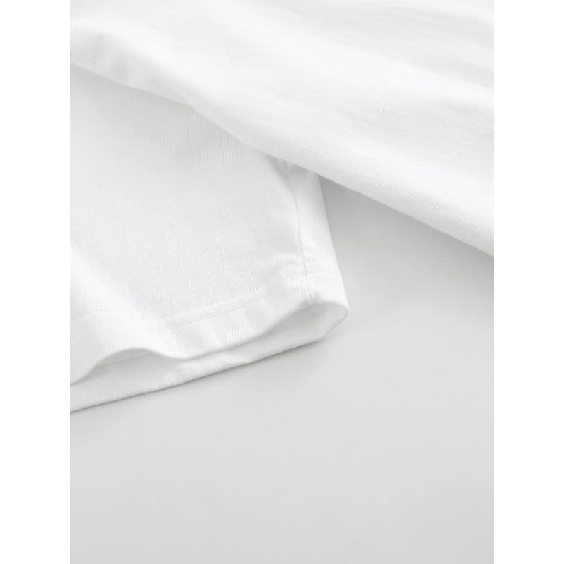 Europäische Größe Damen Weißes Lässiges Kurzarm-T-Shirt mit Süßem Kaffeebecher & Erdbeer-Print - Rundhalsausschnitt, Sommer Alltags-Top für Kaffeeliebhaber