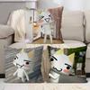 I-Inoue Cat Cover With Short Plush Print For Living Room Sofa Decoration Cushion Cover Pillow Covers