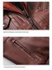 2025 Men's Plus Size PU Washed Leather Hooded Jacket, Two-piece Design.