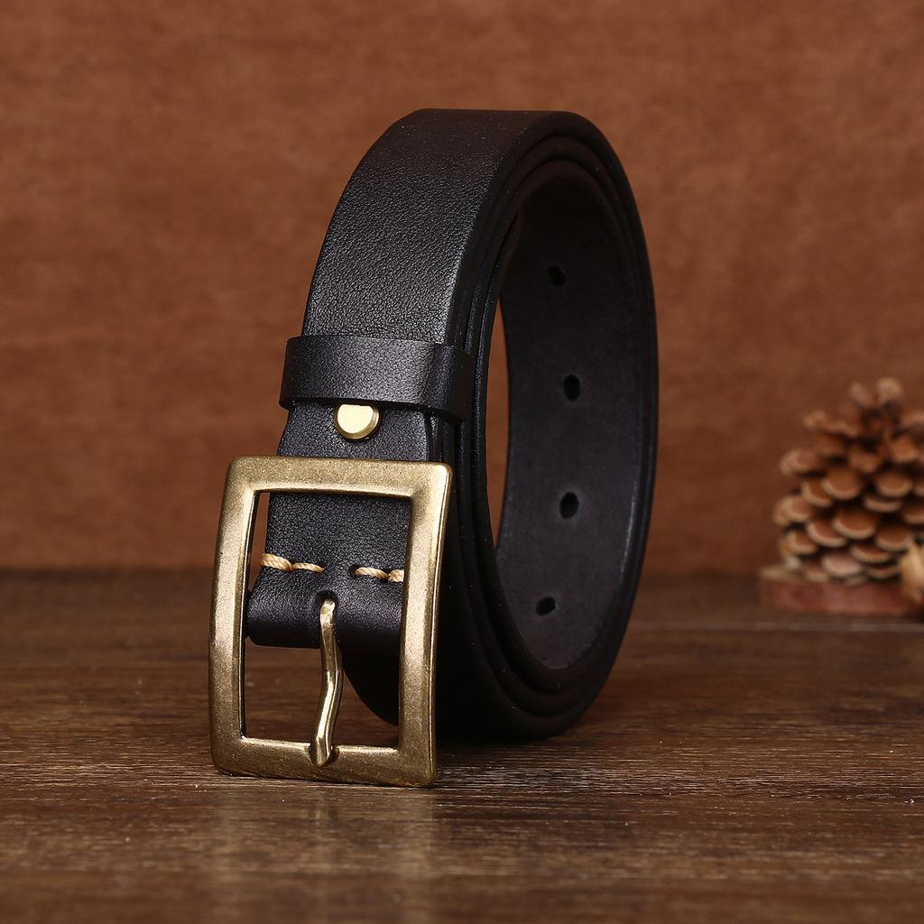 Light Luxury Belt Women's Leather First Layer Retro Fashion Jeans Belt
