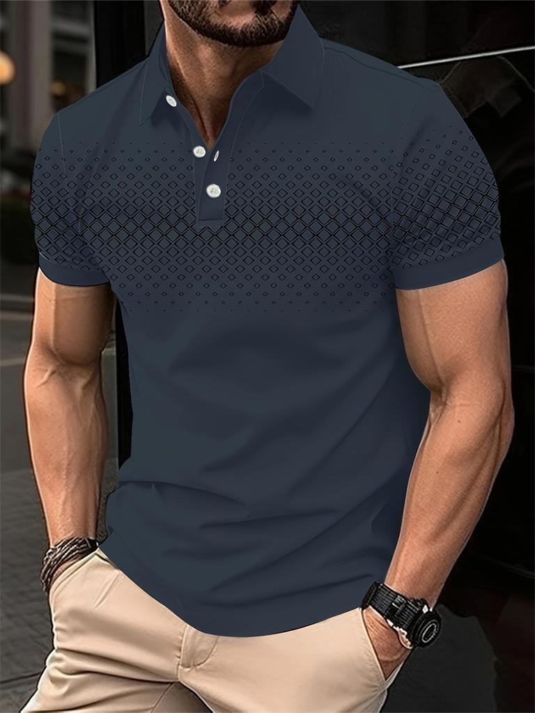 Simple Geometric Pattern Men's Polo Shirt