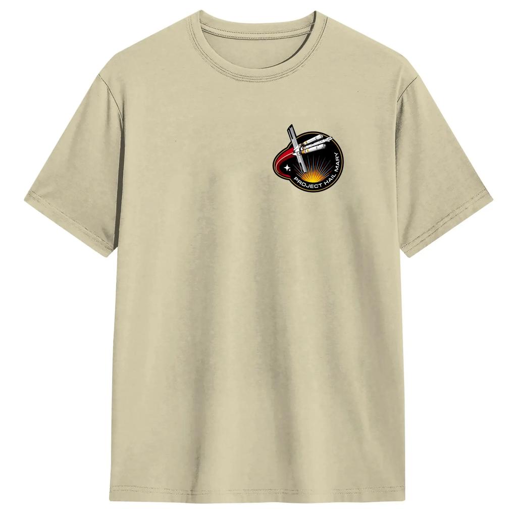 Oversized T-Shirt Beach Project Hail Mary Logo Hipster T-Shirts Cotton Tshirt for Man Y2K Retro Custom DIY Short Sleeve Clothing