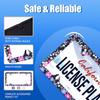 Watercolor Purple And Pink Hibiscus Flowers License Plate Frame License Plate Stainless Steel Parts Colorful License Plate Decorative With Screws