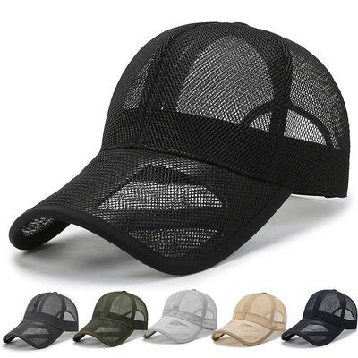 Mesh Hat with Hollowed Out Eaves Baseball Cap Sun Hat Men's Duckbill Cap Breathable Mesh Cap for Spring and Summer Children's Sun Hat