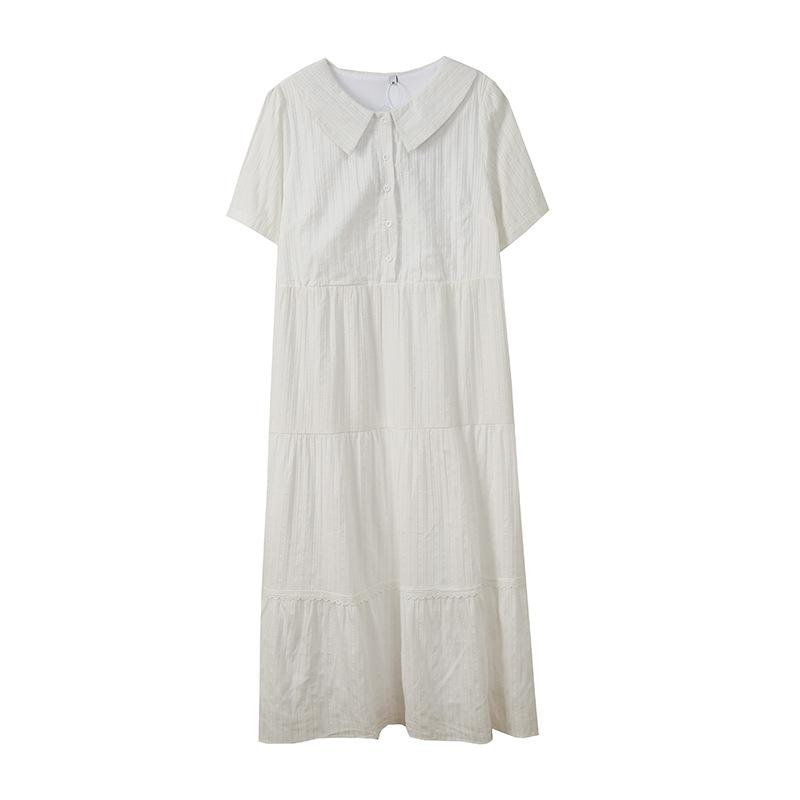 Large Size Women's Clothing College Style Literary Doll Collar Dress, Xiasen Thin Dress 142139