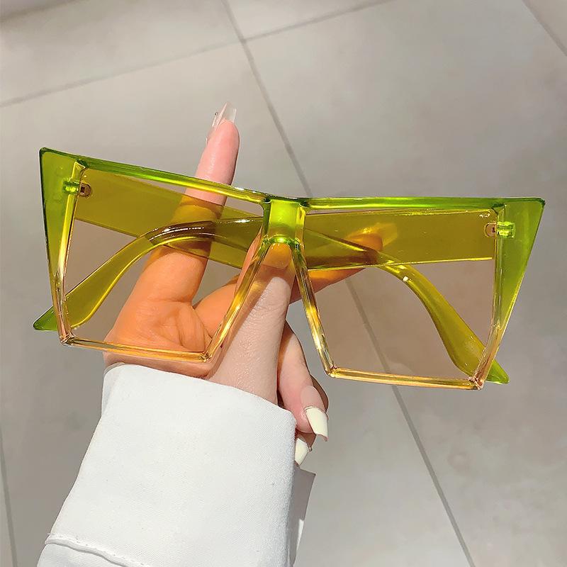 Vintage Big Frame Square Sunglasses Women For Men Luxury Brand Designer Sun Glasses Punk Popular Oversized Double Color Shades