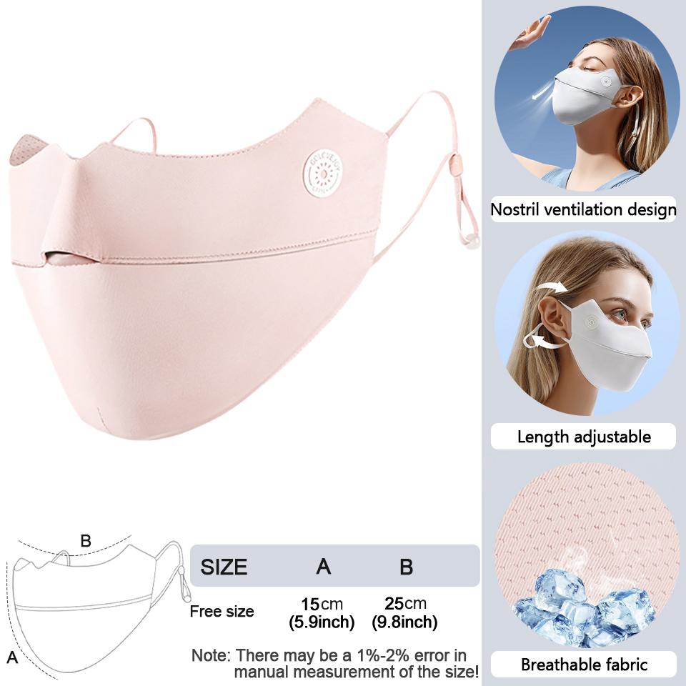 

Loogdeel Upf50+ Sun Protection Ice Silk 3D Face Mask Women Cycling Anti-Uv Breathable Bandana Hunting Running Sport Mask Scarf Professional Grade розовый