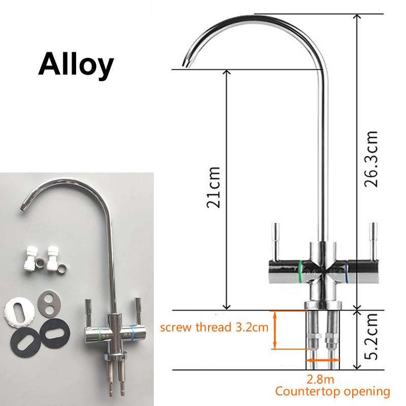 Wasserfilter Wasserhahn 2-Punkt Universalschnittstelle Doppelter Wasserauslass 304 Edelstahl / Legierung Wasserfilter Teile