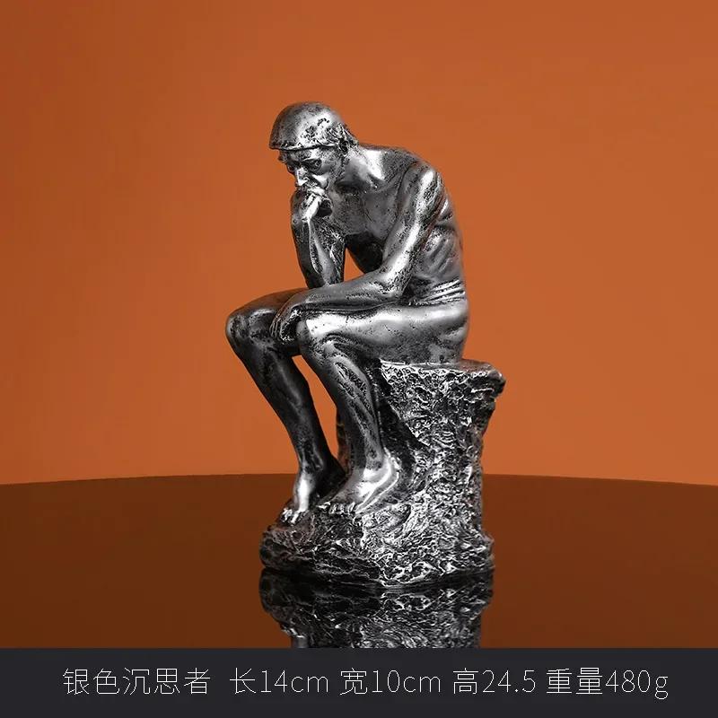 Bronze Thinker Statue Rodin's The Thinker Replica Insightful Reflective Art for Creative and Personalized Decor