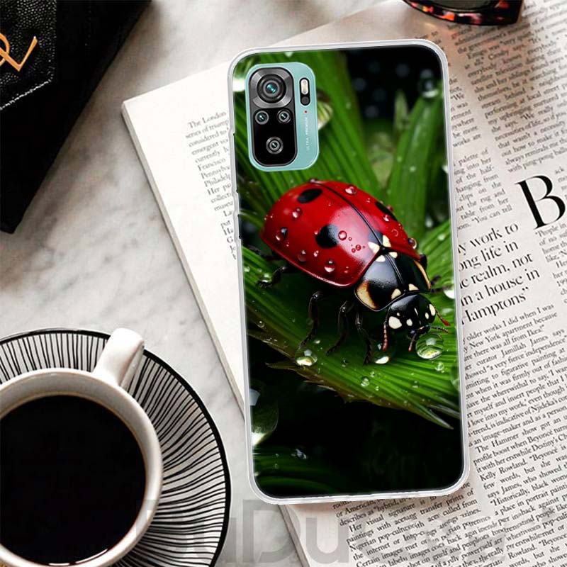 Insect Seven-Star ladybug Cover For Xiaomi Redmi Note 10 9S 9 8T 8 Pro 7 5 Mi 9T 10T 11T 12T 11 12 Lite 12X A3 A2 A1 Print Coque