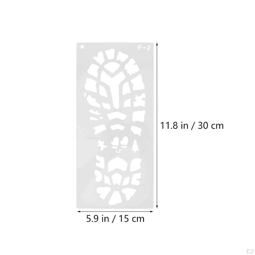 6Pcs Christmas Stencils Floor Templates Reusable Coloring Embossing Stencil for Window