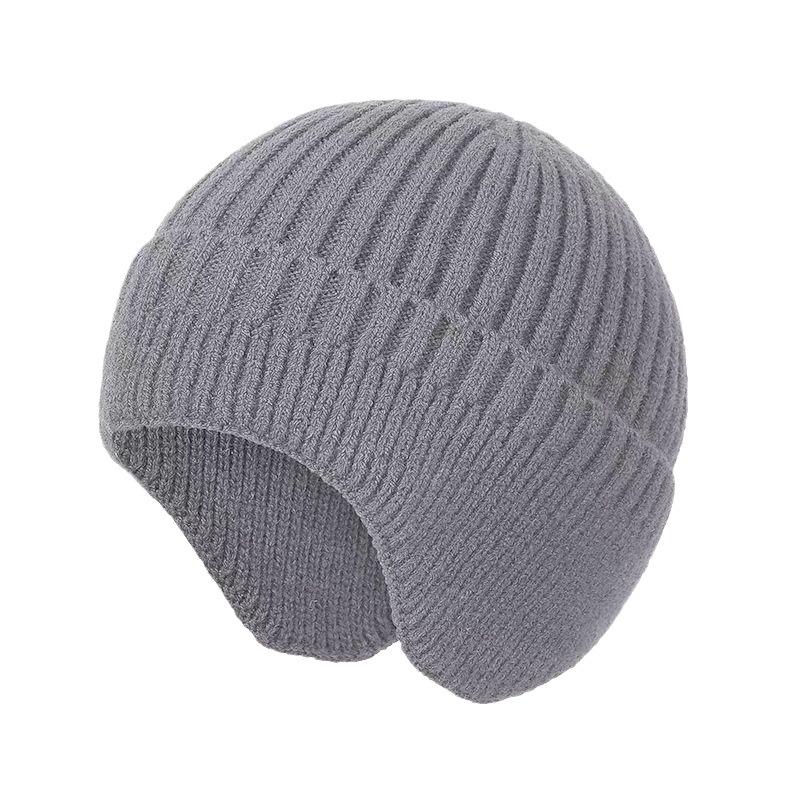 OEM wool hat Men's ear protection hat Fleece thickened outdoor warm anti-knitted hat